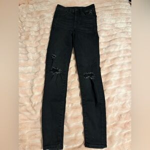 American Eagle Outfitters Black Ripped Skinny Jeans